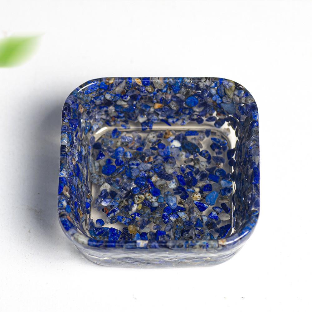 Resin Geometric Dismagnetization Bowl With Natural Crystal Fill For Modern Living Room Decor