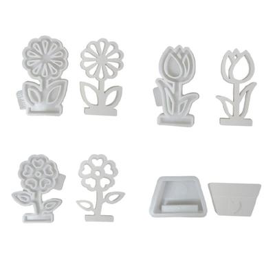 Silicone Mold for Crafting Unique Floral Decorations Flower and Flower Pot Base Sculpture Candle Making Casting Mould