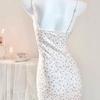 Sweet and spicy pure desire to wrap the buttocks and look thin, suspender nightdress, pajama with chest pad, small floral slim-fitting short skirt