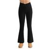 Women's Fleece Lined Flared Pants V-Waist Design Warm Leggings for Winter Casual