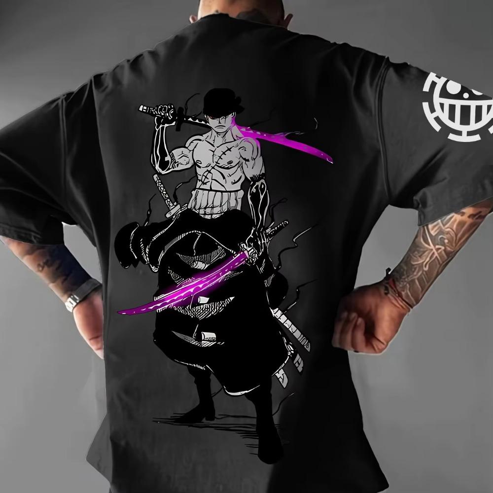 Summer Anime Skull Printed Men's T-shirt Short Sleeve Pattern T-shirt