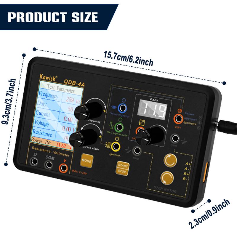 QDB-4A Auto Ignition Coil Test Injector Solenoid Valve Idling Stepper Motor Instrument Tester Fault Detector Drive Simulator