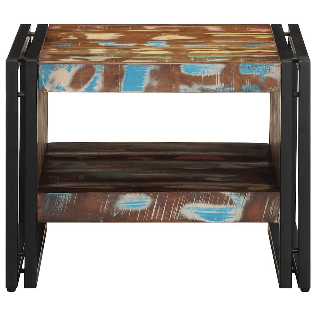 Multicolored Coffee Table 50 X 50 X 38 Cm Solid Reclaimed Wood