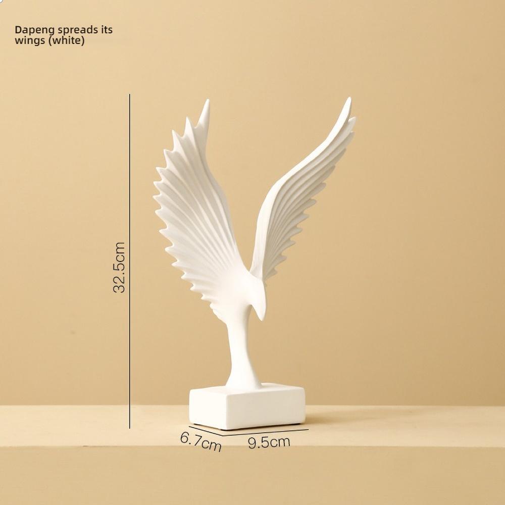 Minimalist Golden Angel Wing Figurine - Small Resin Memorial Gift for Healing, Hope Desk Decor for Her/Him
