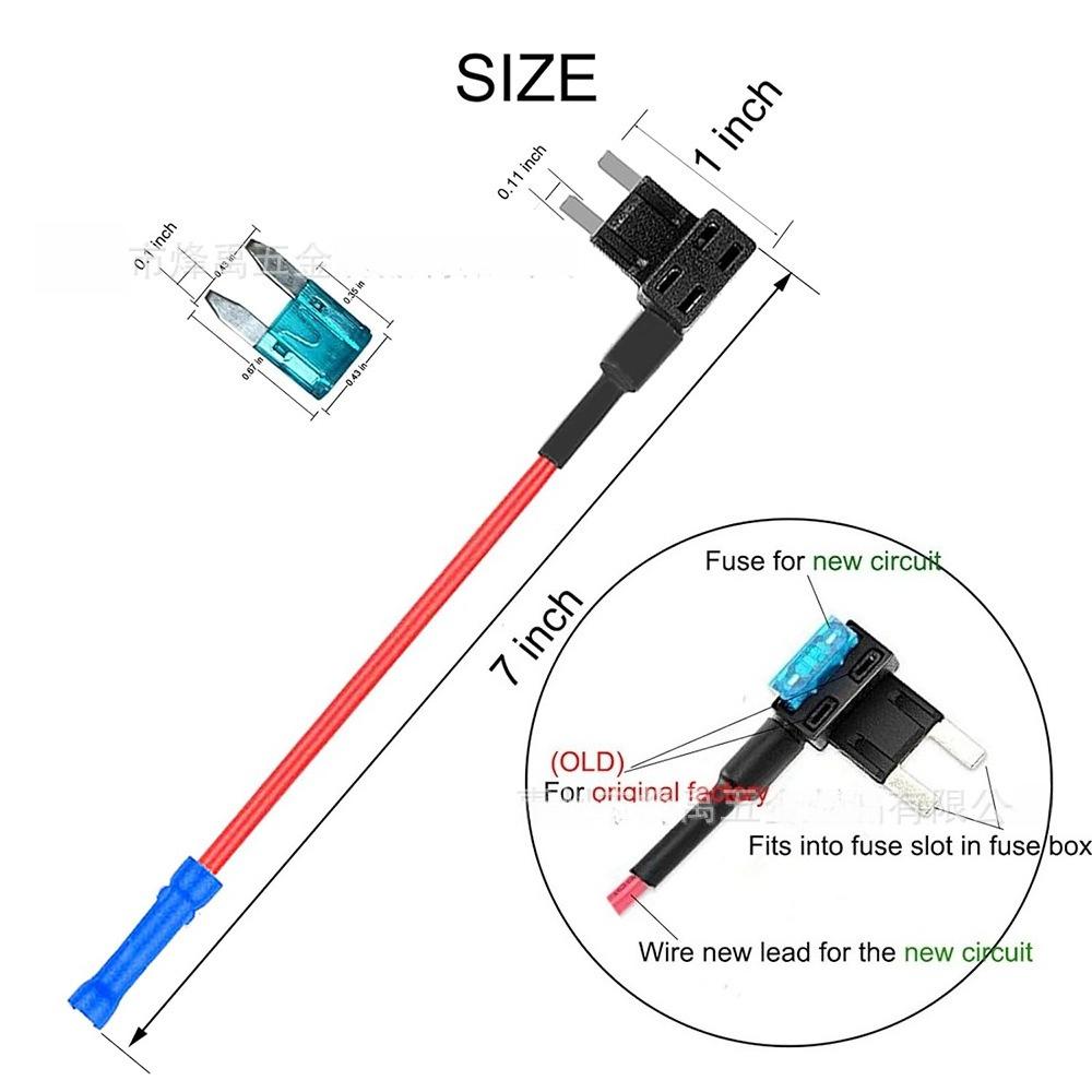 5Pcs Bagged Mini Add-A-Circuit Fuse Tap Zinc Alloy Fusible Core 15AMP Mini Blade Fuse Holder
