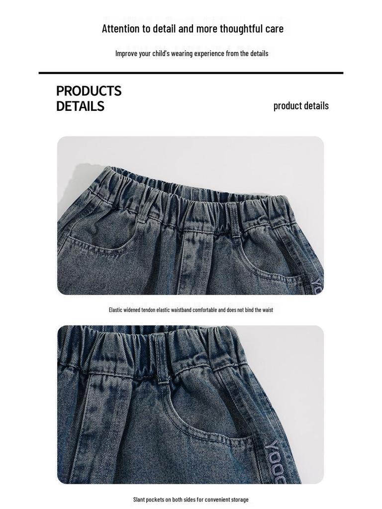 2025 Jesień Stylowe Dżinsy Amerykańskie z Haftem Literowym i Dużymi Kieszeniami