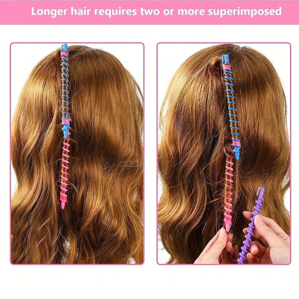 20Pcs Spiral Curler Set - Easy Diy Styling, Suitable For Various Curls - Quick Hair Conversion In Various Bright Colors - Suitab