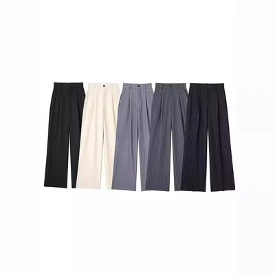 Baggy Ruffled Pant Women's Tailoring Pants Spring High Waist Aesthetic Pants New In Trousers Chic and Elegant Pants