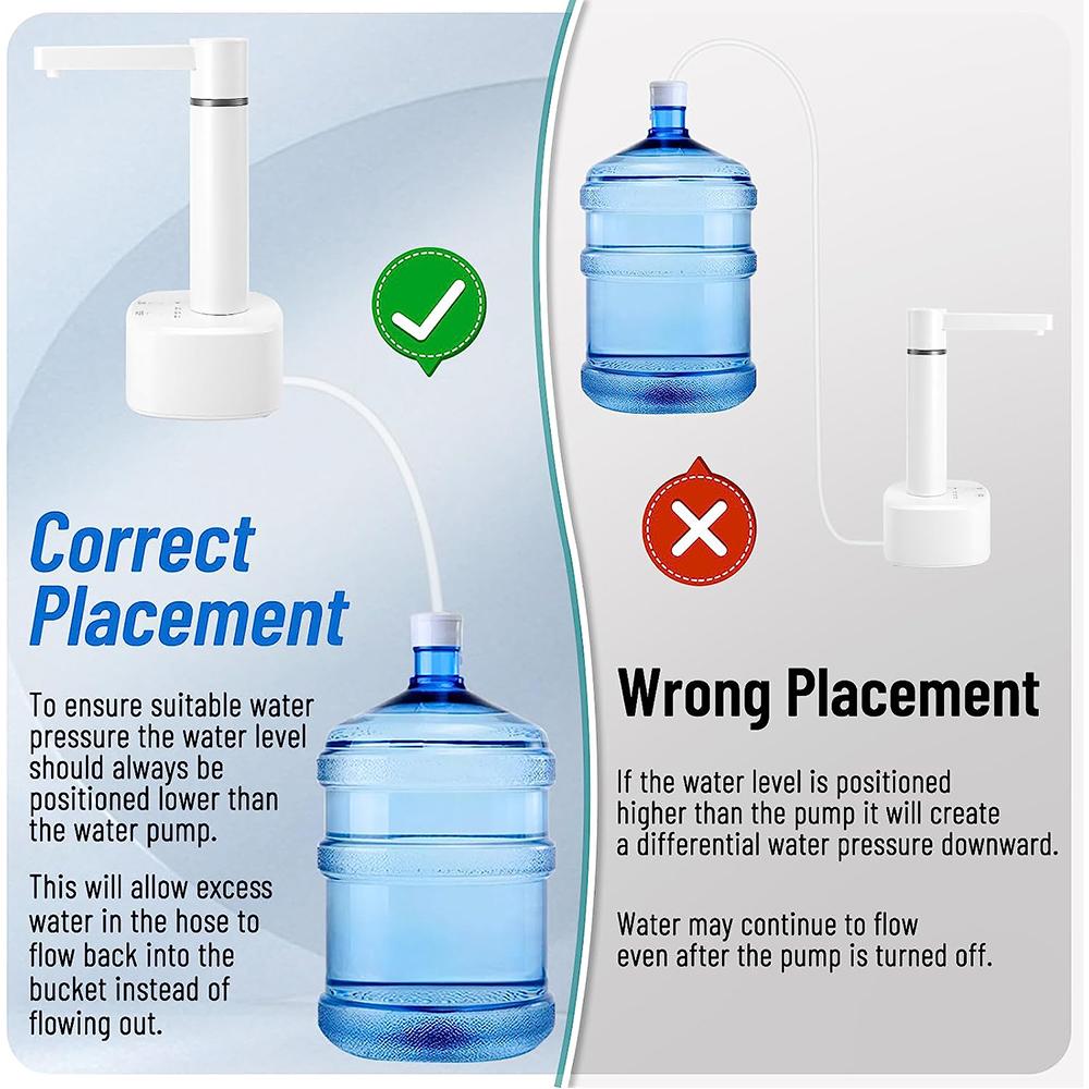 Stolní dávkovač vody s 1200mAh baterií pro domácnost, kancelář, kempování, cestování