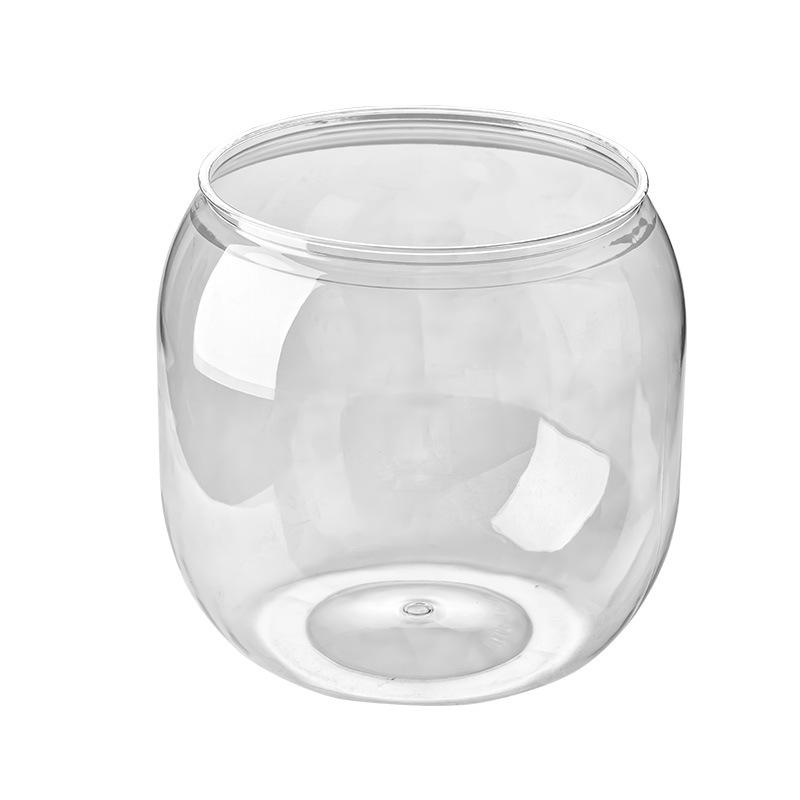Durable Clear Plastic Goldfish Tank - Unbreakable, One-Piece Round Design for Living Rooms
