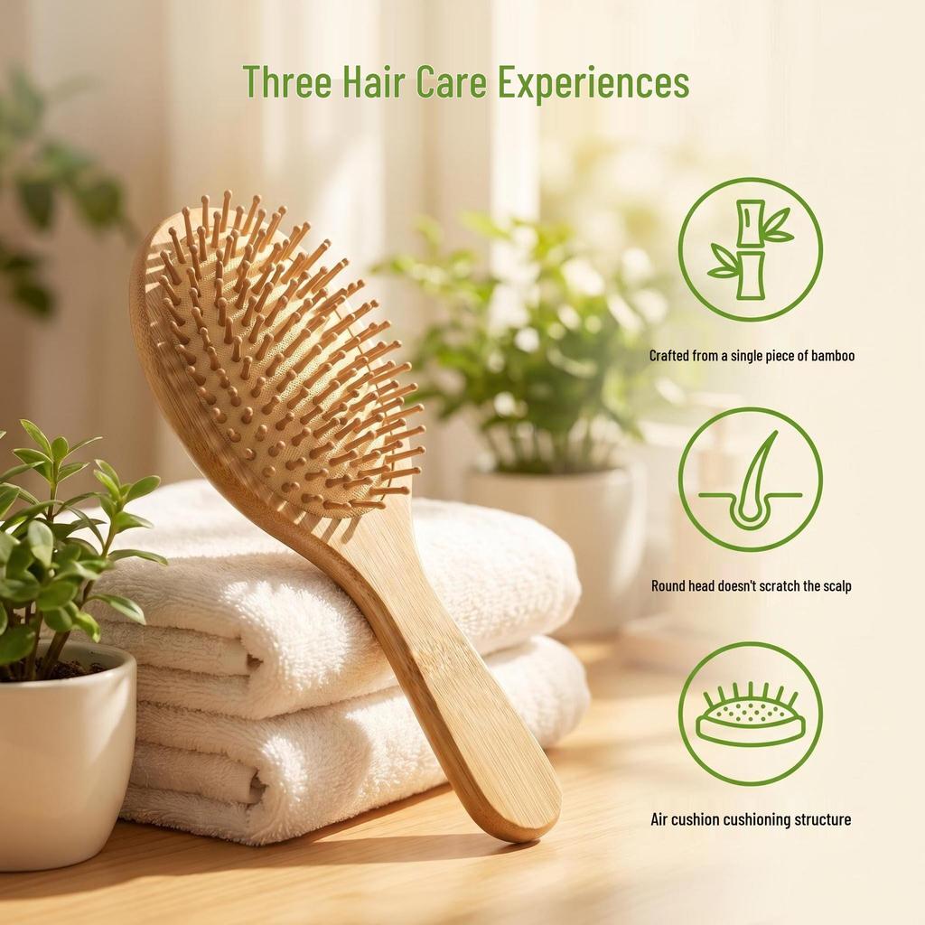 Bamboo Large Thickened Air Cushion Comb for Long Hair