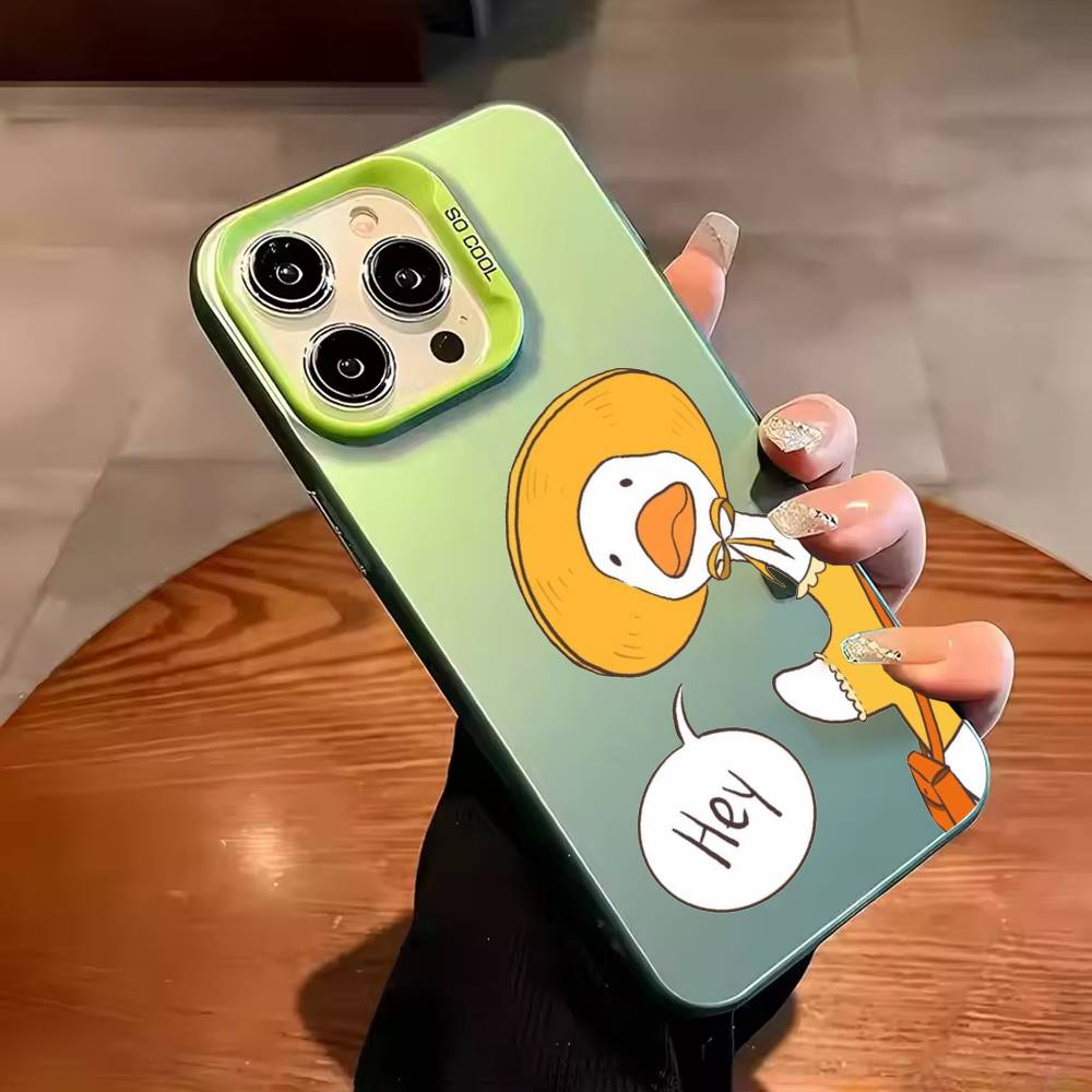 cute duck couple wallpaper Phone Case For iPhone 17,16,15,14,13,12,11,Pro Max,Plus Candy Silver Cover