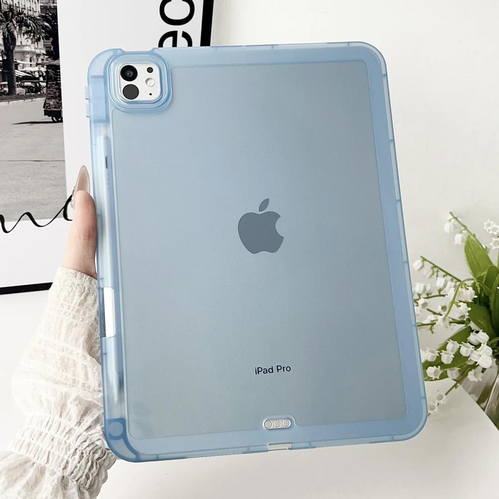 With Pencil Slot Tablet Case for IPad 2025 2024 6 7 8 9 10th 11th Generation Case Air 4 5 Pro 10.2 10.9 11 Inch Mini Clear Cover