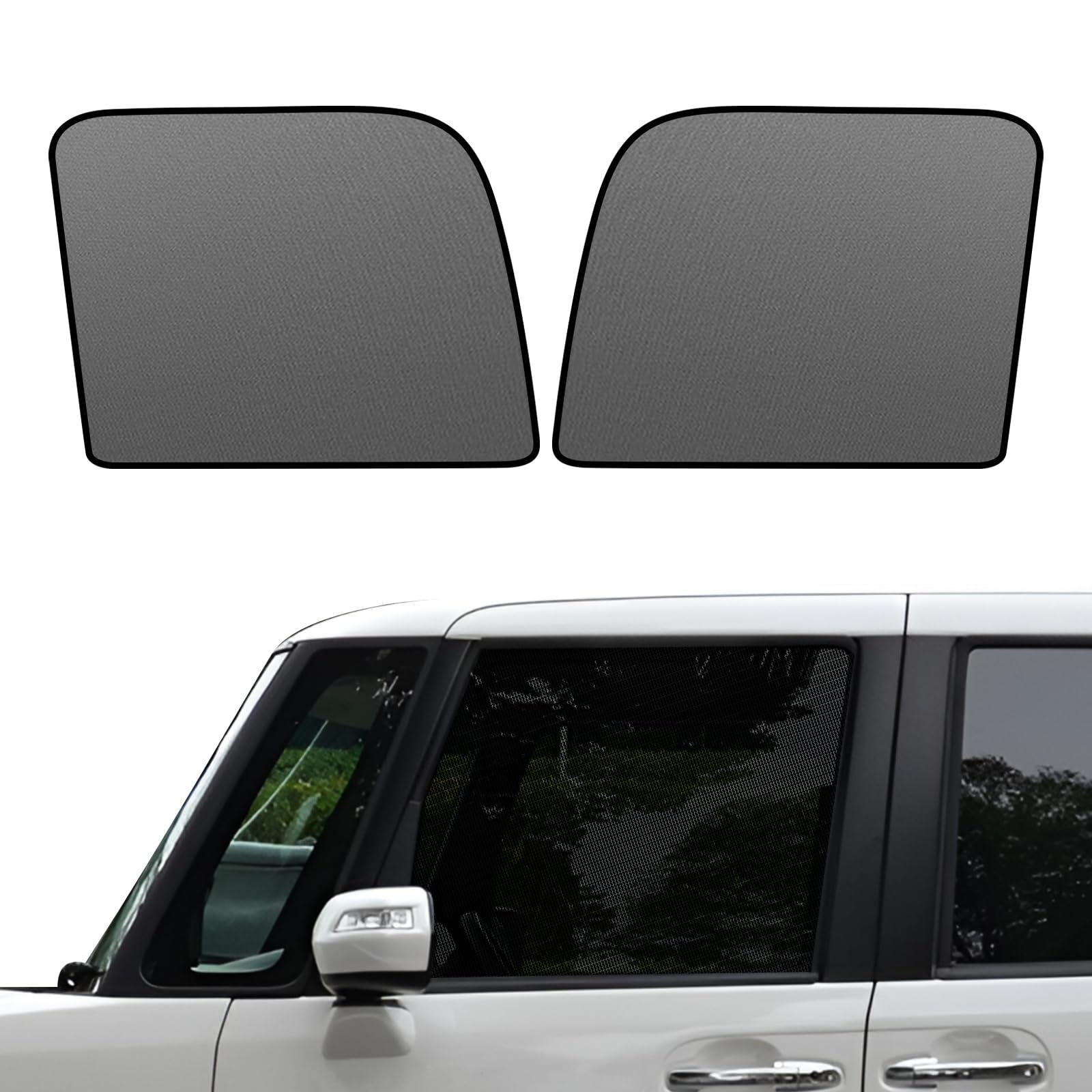 

Светонепроницаемые сетчатые шторки BLUESEATEC с магнитными солнцезащитными экранами для Honda Series 3-го поколения, боковые солнцезащитные шторки для водителя и пассажира, 2 панели N-BOX JF5/JF6 (N-BOX