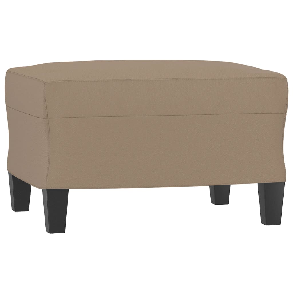 Vidaxl 3-Seater Sofa with Footstool, Cappuccino, 180 Cm, Faux Leather