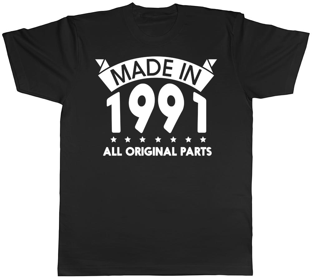 Made in 1991 All Original Parts Birthday Mens Short Sleeve T-Shirt M