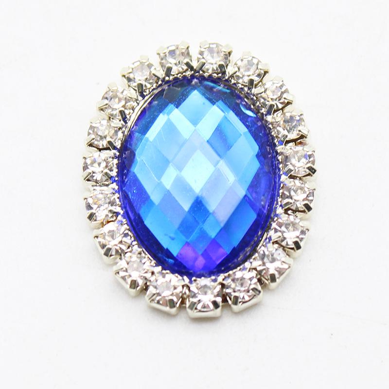 20x24mm Oval Acrylic Rhinestone Flatback Buttons for Handmade Jewelry and DIY Clothing Accessories