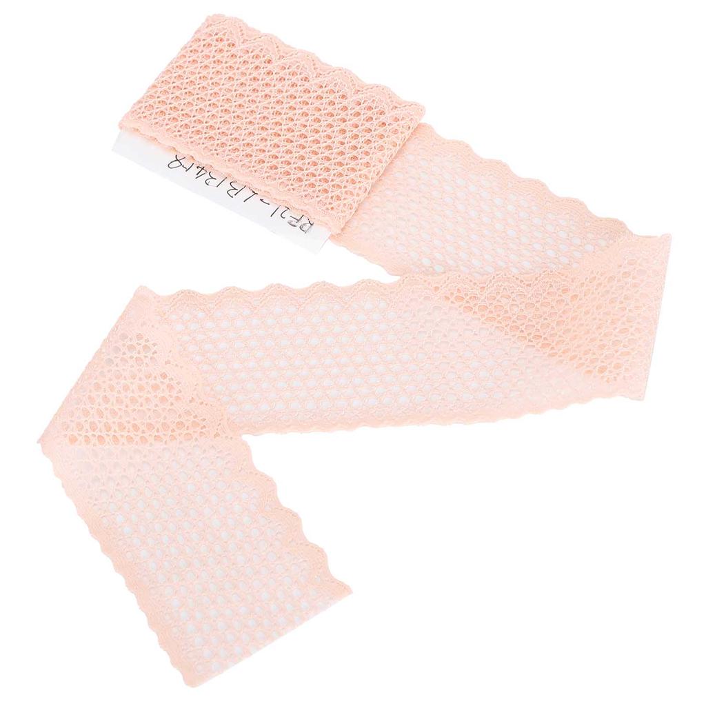 Spetsband Rutmönster Dekoration Design Kläder DIY Hantverk 10 Yard 4cm Bredd Ljusrosa