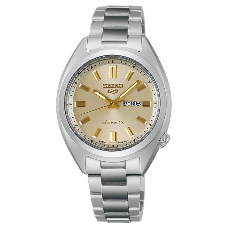 

SEIKO SNXS series 100 meters waterproof automatic/manual mechanical movement Steel Strap 32mm women s watch gold dial SRE023K1