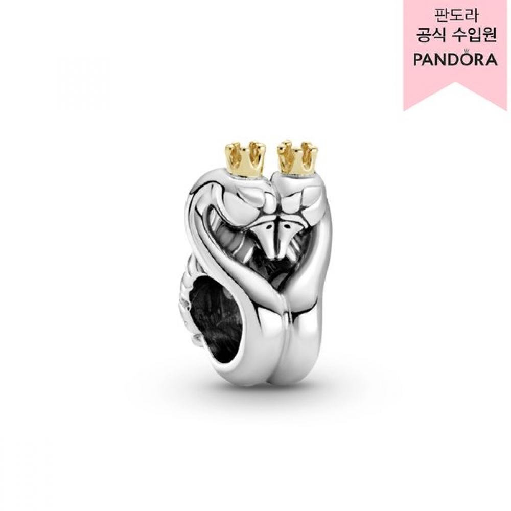 Pandora Two Tone Swan Heart Charm 799315c00