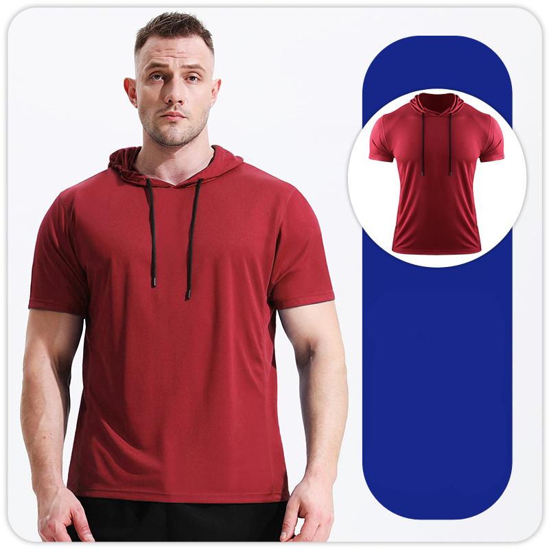 

Мужская спортивная футболка, баскетбольные майки, блузка, спортивный костюм, толстовки с капюшоном, с коротким рукавом, для бега, быстросохнущие топы XL красный