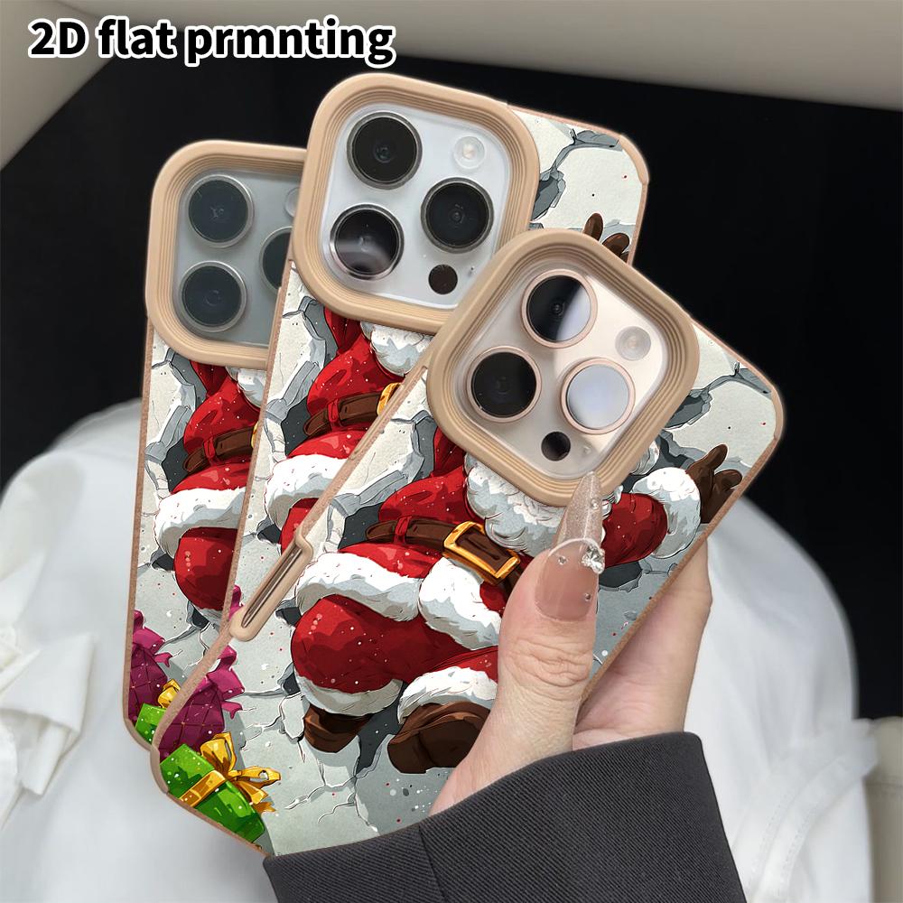 Phone case: 2D flat lambskin suitable for iPhone 18 17 16 15 14 13 Pro cases, cartoon comics, Christmas and Halloween gifts