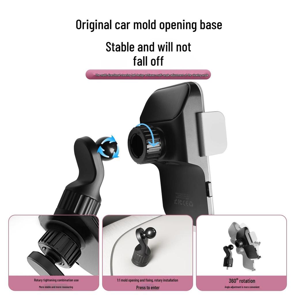 Solar-Powered Electric Clamp Phone Holder for Xiaomi SU7 - Car Interior Accessory with Navigation and Stabilization.