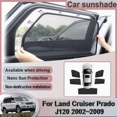 Para Toyota Land Cruiser Prado J120 MK3 2002~2009 Parasol de Malla para Ventana de Coche Visera Magnética Cortina Parasol Accesorios de Repuesto para Automóvil