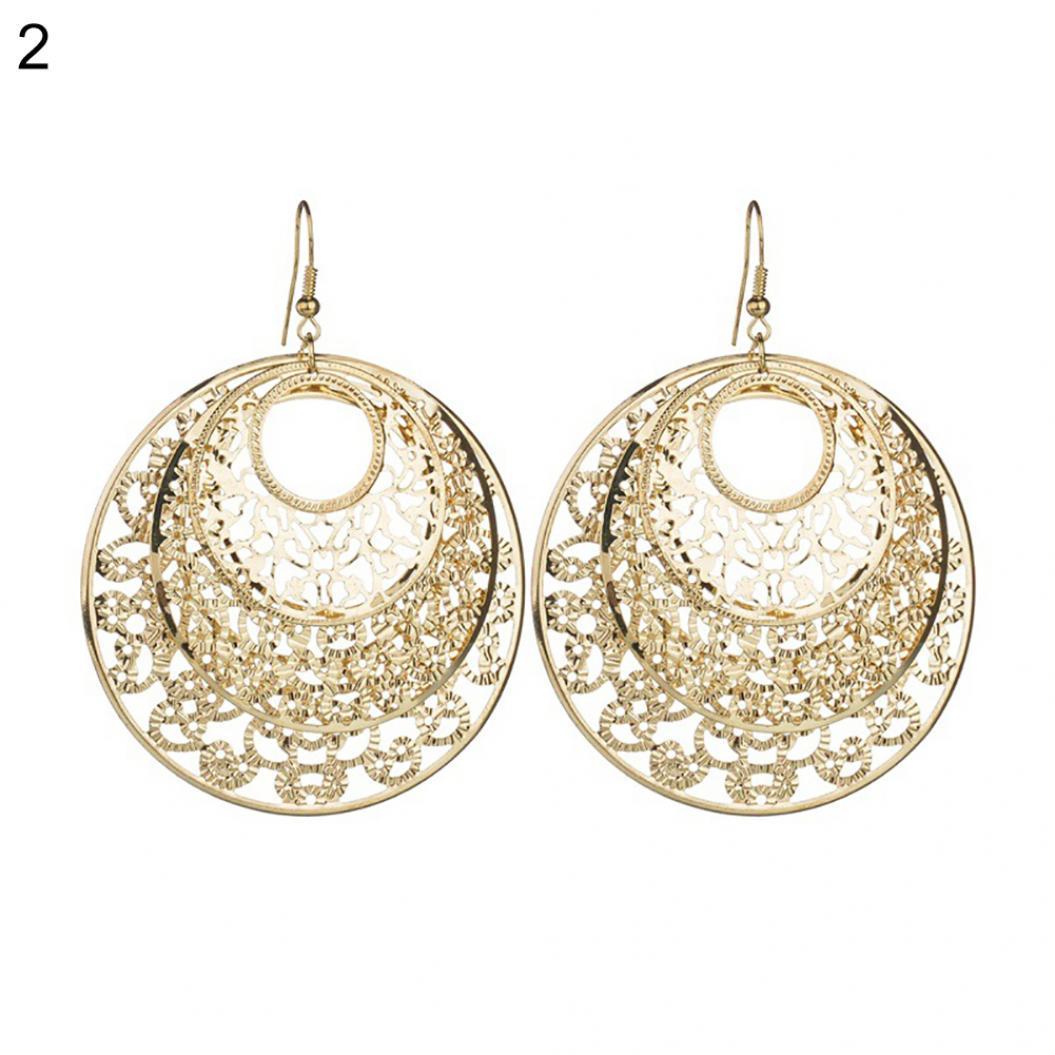 

Модні круглі порожнисті петлі з квітковими гачками, сережки-вушанки, жіночі дівчата, ювелірні вироби, подарунок золотистий