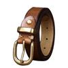 2.8Cm Wide Belt Women'S Decorative Leather Belt Women'S Needle Buckle Pure Cowhide Retro Denim Tide