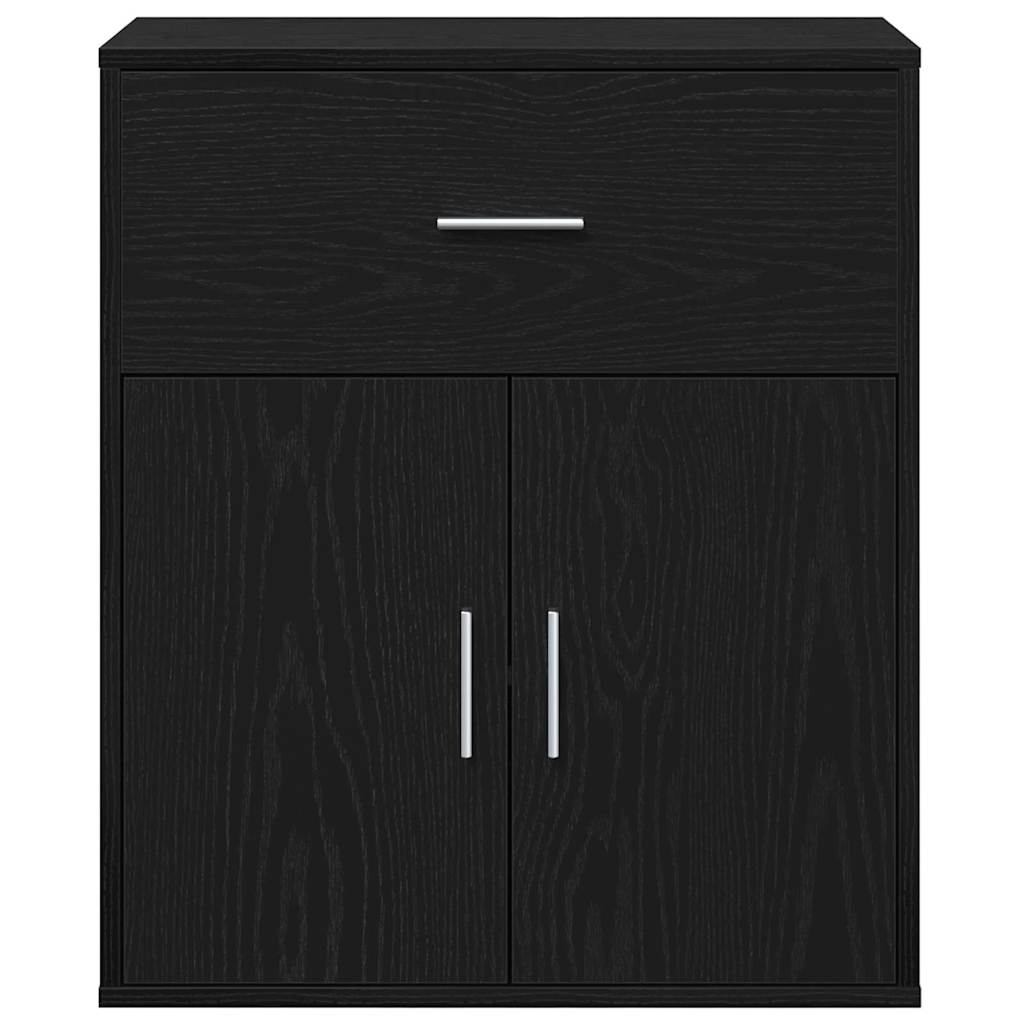 Sideboard Black Oak Effect 60 X 31 X 70 Cm Engineered Wood