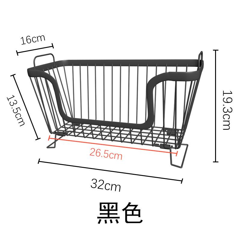 Hot-selling stackable storage baskets, multi-layer shelves for kitchen supplies countertops, storage shelves for fruits and vegetables snacks чёрный