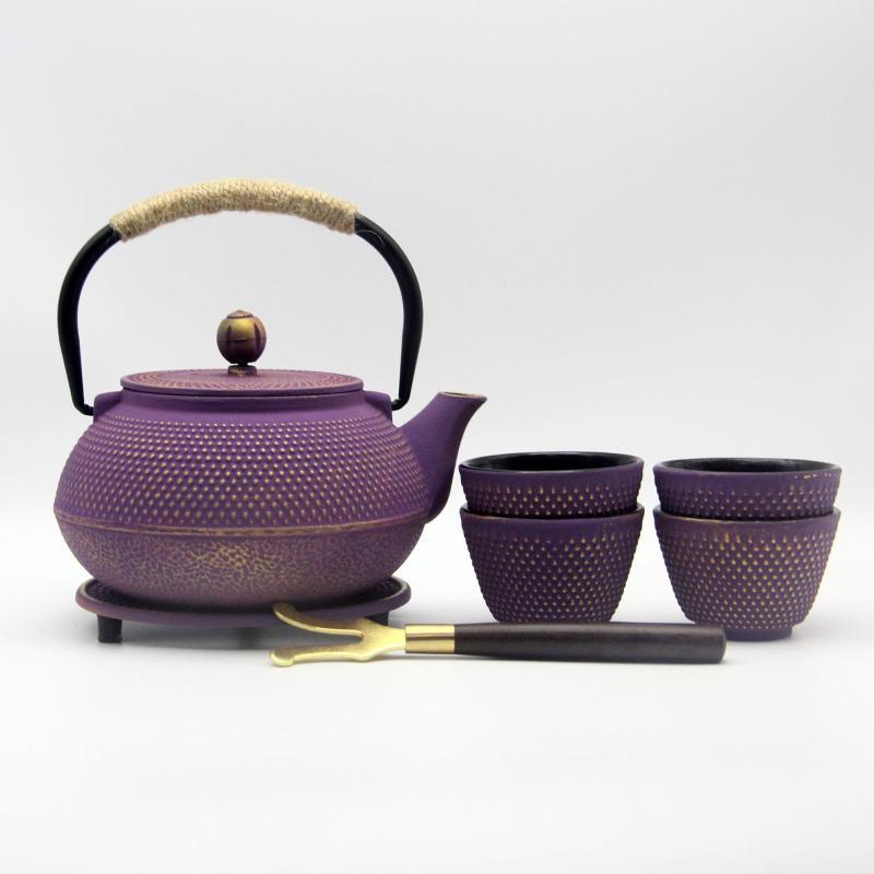 Chaxun 900ml Purple Granular Pottery Teapot Gift Set