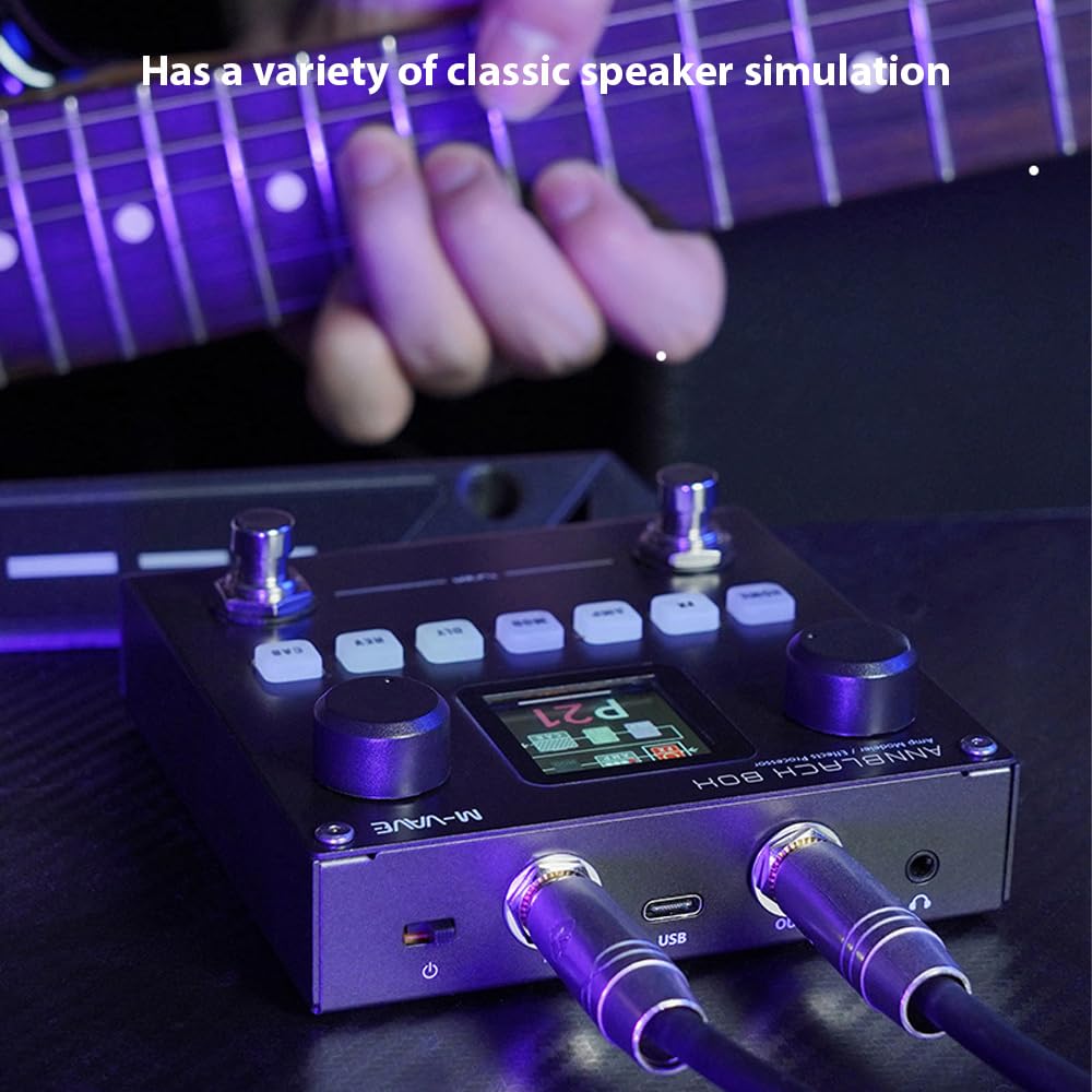 Btuty Guitar and Bass Amp Modeler Multi-Effect Processor M-VAVE 80 Presets 6 Effect Modules 3-Band EQ 20 Preamp IR Cab Slots LCD Screen Multi-Effect