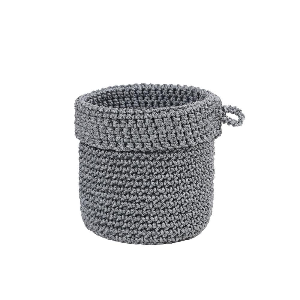 

Folding Cotton Rope Storage Basket Handmade Cosmetics Storage Bins Sundries Organizer for Bedside