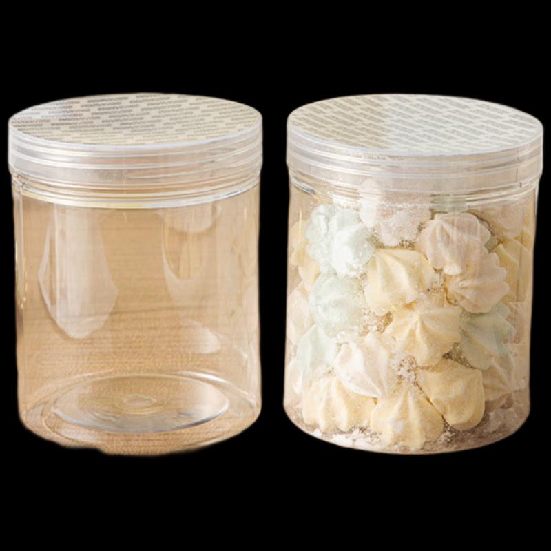 MEIDI Okrągłe Plastikowe Słoiki na Żywność z Przezroczystymi Aluminiowymi Pokrywkami