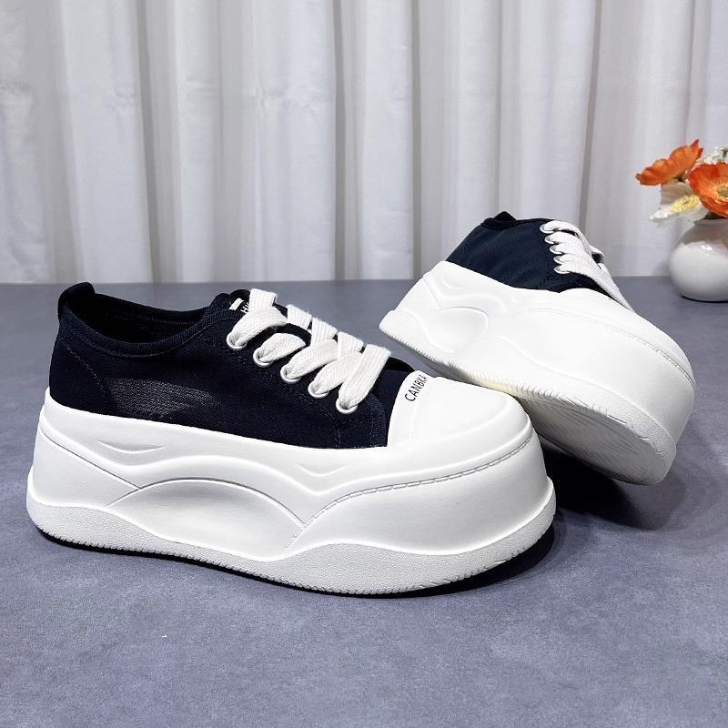 Fashion Hollow Breathable Height Increase Women's Shoes Lace Platform Thick Bottom Sneakers Summer Fashion Comfortable Sneakers Women