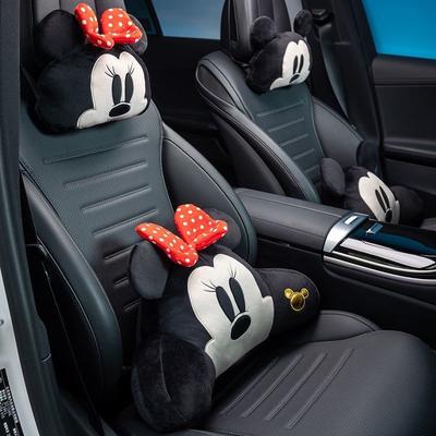 Cartoon Mickey Minnie Poached Egg Automotive Headrest Neck Pillow Pillow Cute Car Lumbar Support Pillow Seat Pillow