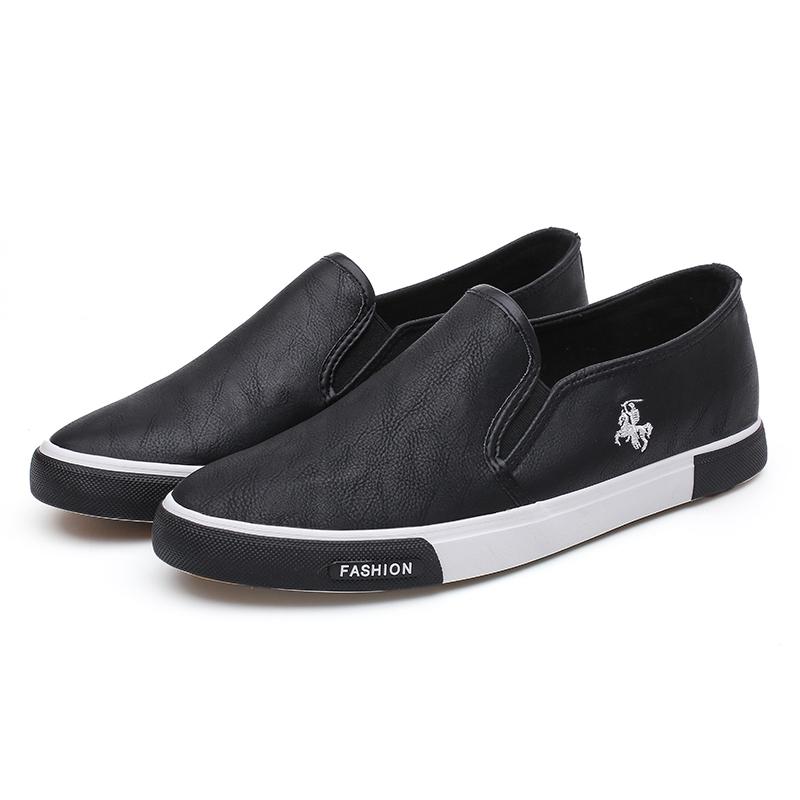 Genuine leather men's soft and comfortable men's summer breathable flat bottomed classic one foot riding Lefu driving shoes