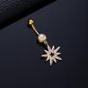 Piercing per Ombelico Microstone Chiodi per Ombelico Vento Farfalla Amore Anello per Ombelico Stella Luna Fiore Femminile Fibbia per Ombelico