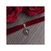 1Pc Gothic Kreuz Herz Anhänger Choker Halskette Schwarz Rot Samt Colliers Punk Schmuck Für Frauen Mädchen
