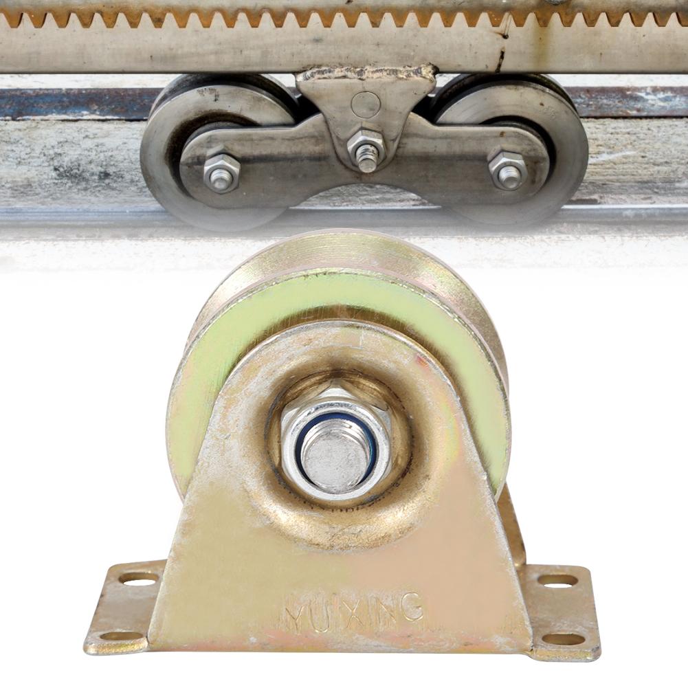 2Pcs 60mm Diameter Sliding Gate Roller Steel V Type Wheel Track for Sliding Door