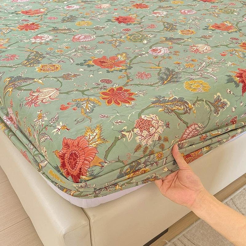 Missdeer Elastic Bed Sheets Sets Double Bed Flower Pring Fitted Sheet Without Pillowcases Single Queen King Size Bed Cover