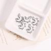 Iridescent Crescent Moon & Star Rhinestone Charm - Handmade Jewelry Pendant