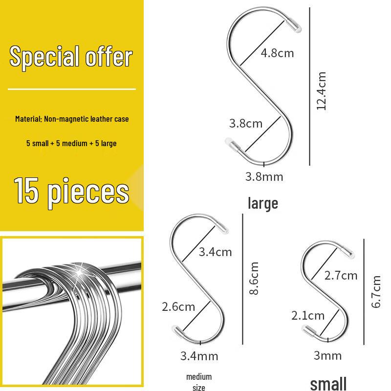 Multipurpose Stainless Steel S-Hooks Set