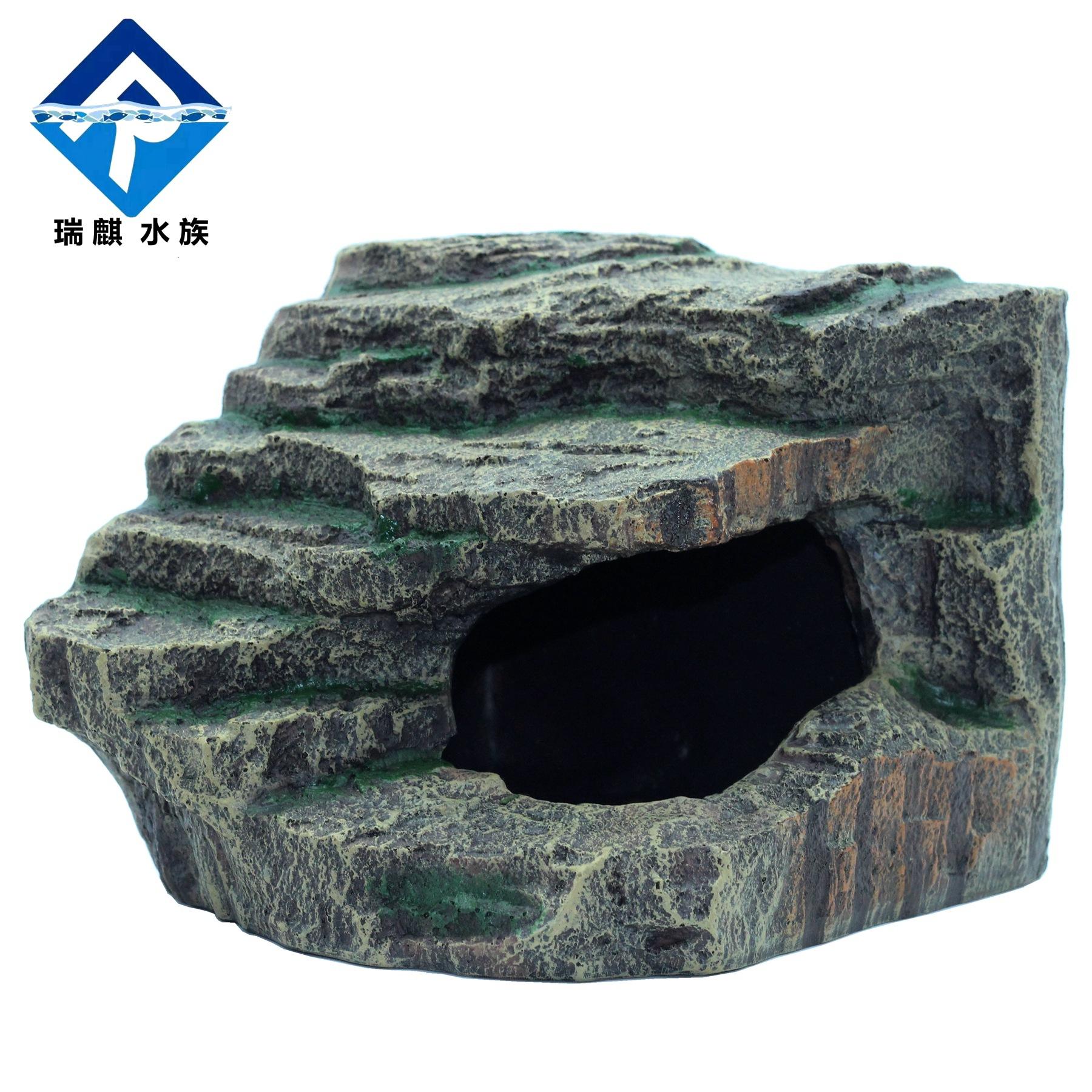 

Turtle Basking Platform Large Aquarium Reptile Terrarium Landscape Slope for Brazilian Turtles Lizards Snake Hideout Cave Decor