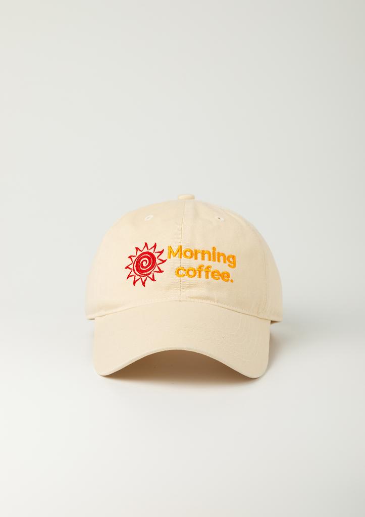 Moningkeopileonkeulleob Morning Coffee Sun Logo Ball Cap Ivory