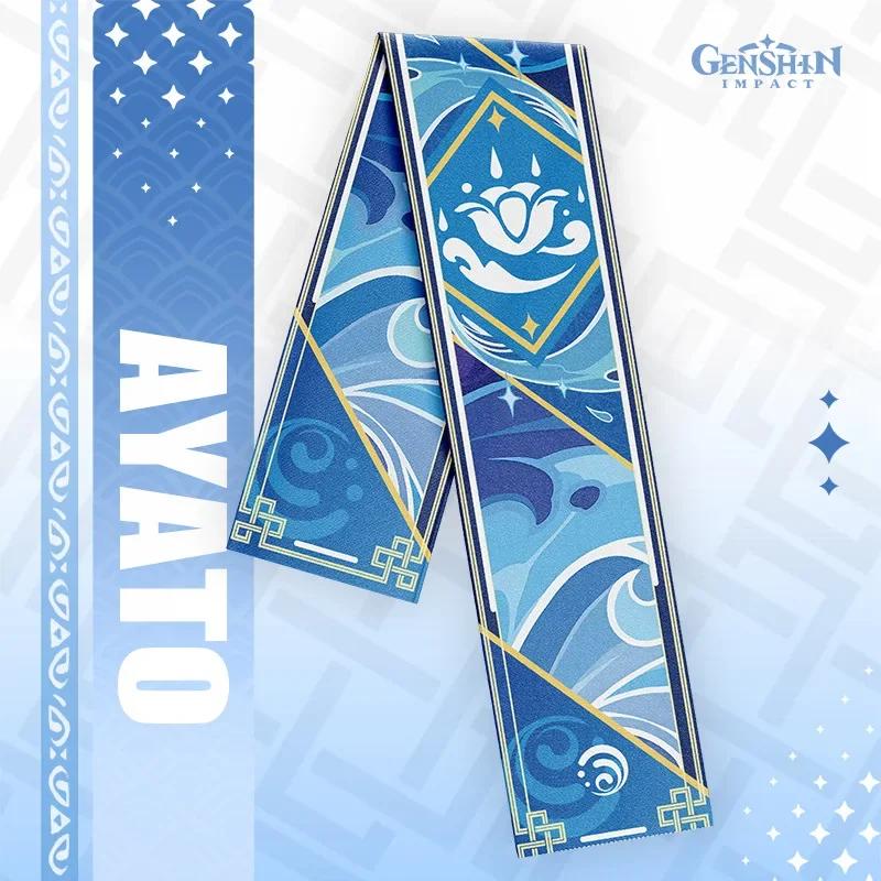 Genshin Impact Scarf Soft Warm Zhongli Shawl Wrap Cartoon Genshin Hutao Klee Thick Muffler Anime Neckerchief Winter Head Scarf