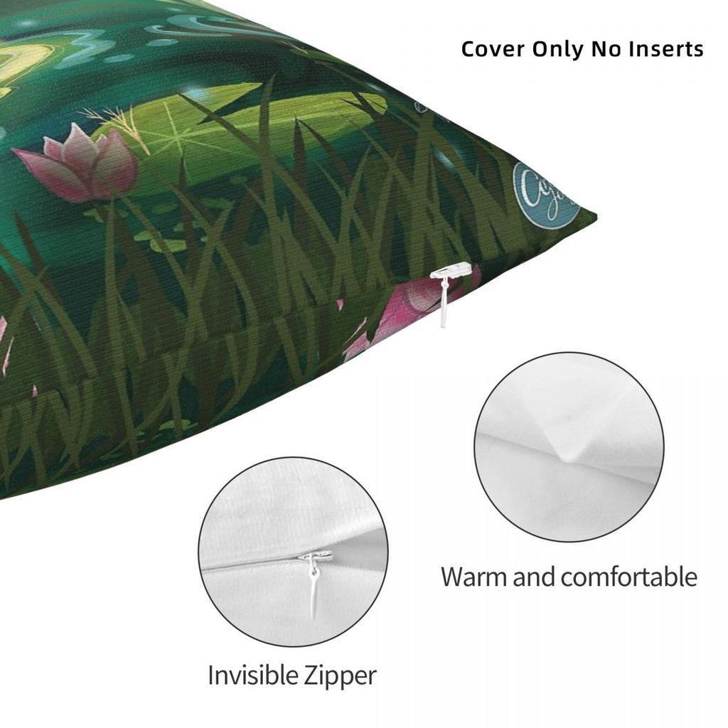 Mermaid In A Lily Pond Pillowcase Polyester Linen Velvet Printed Zip Decorative Pillow Case Room Cushion Cover