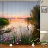 Nature Forest Landscape Shower Curtains Bathroom Curtain Frabic Waterproof Polyester Scenery Bath Curtain with Hooks